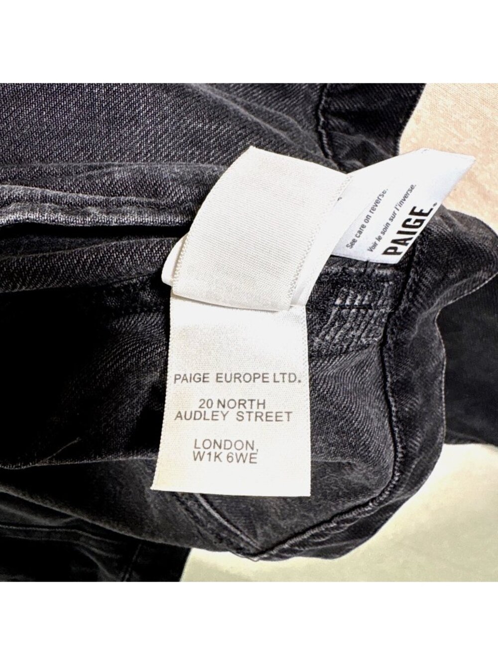 PAIGE Vivienne Cropped Faded Black Denim Zip Jacket L - Picture 4 of 10